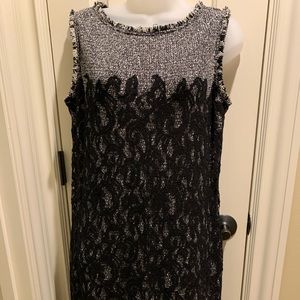 St. John Knit/Lace Wool Tweed Dress size 10